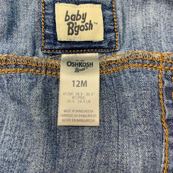 Vintage Baby B'gosh Girls Size 12M Crop Top Jean Jacket Denim Logo Pockets - Picture 7 of 8